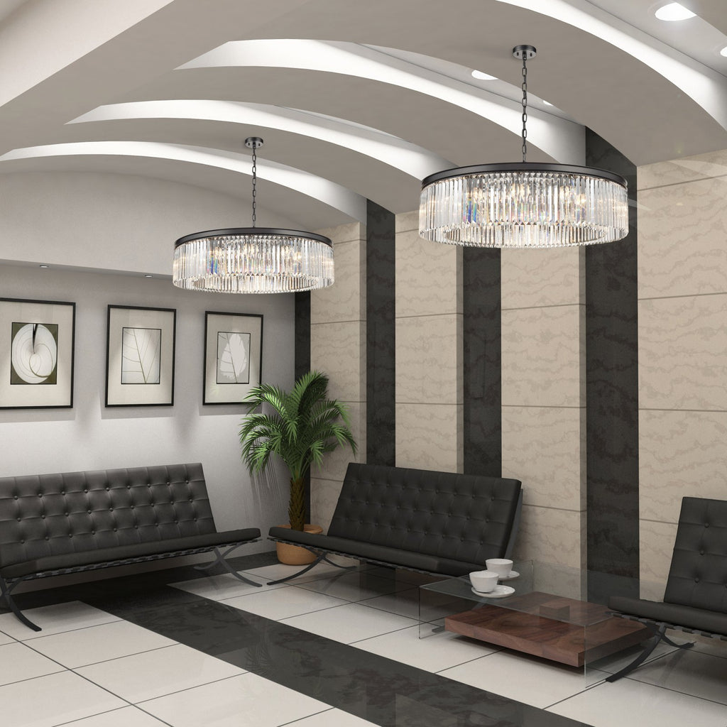 Franklite Perdita 12 Light Ceiling Pendant Light In Matt Black Finish FL2413-12