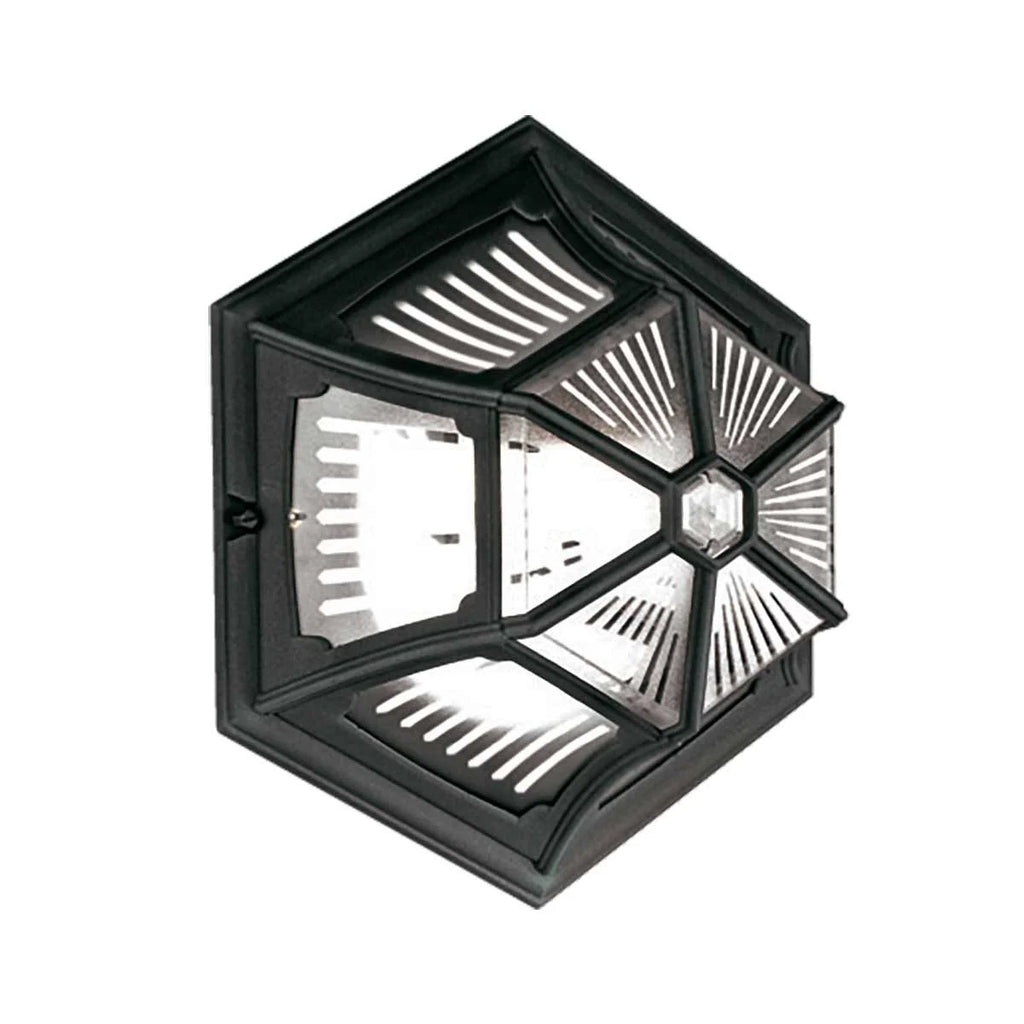 Parish Classic Outdoor Flush Ceiling Lantern In Black Finish IP44 PR12 BLACK