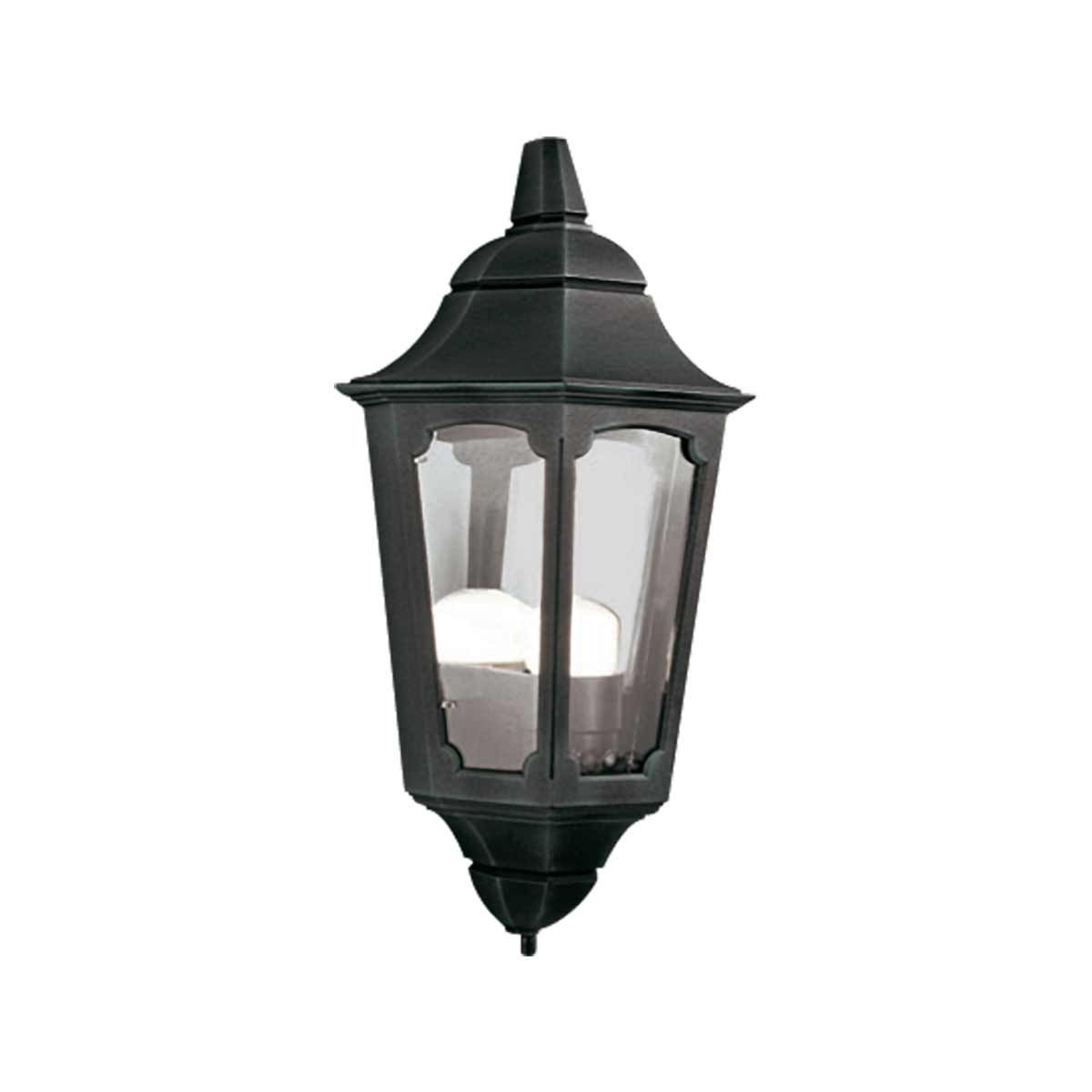 Parish Outdoor Wall Half Lantern In Black Finish IP44 PR7-BLACK