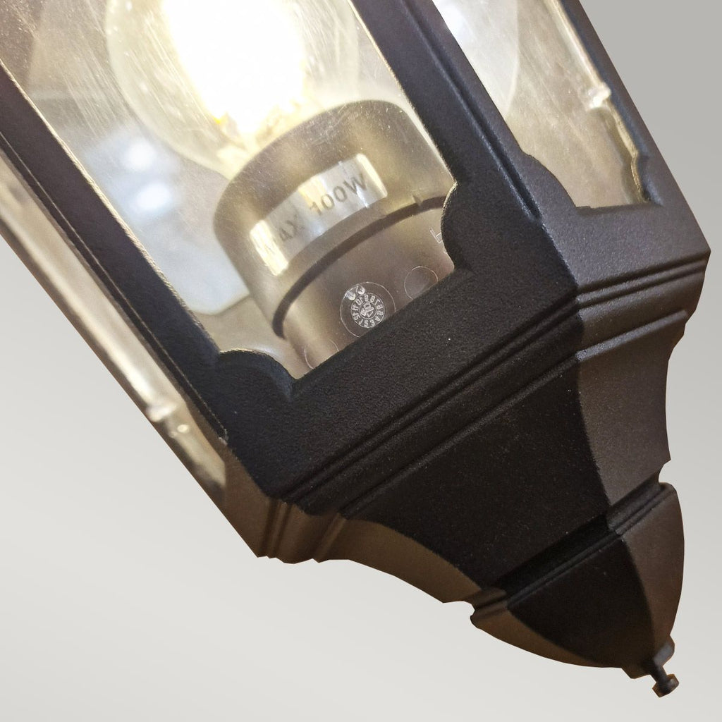 Parish Outdoor Wall Half Lantern In Black Finish IP44 PR7-BLACK