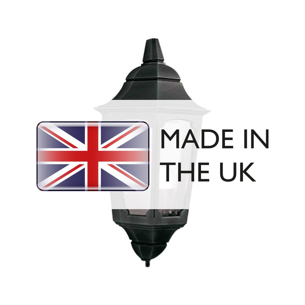 Parish Outdoor Wall Half Lantern In Black Finish IP44 PR7-BLACK
