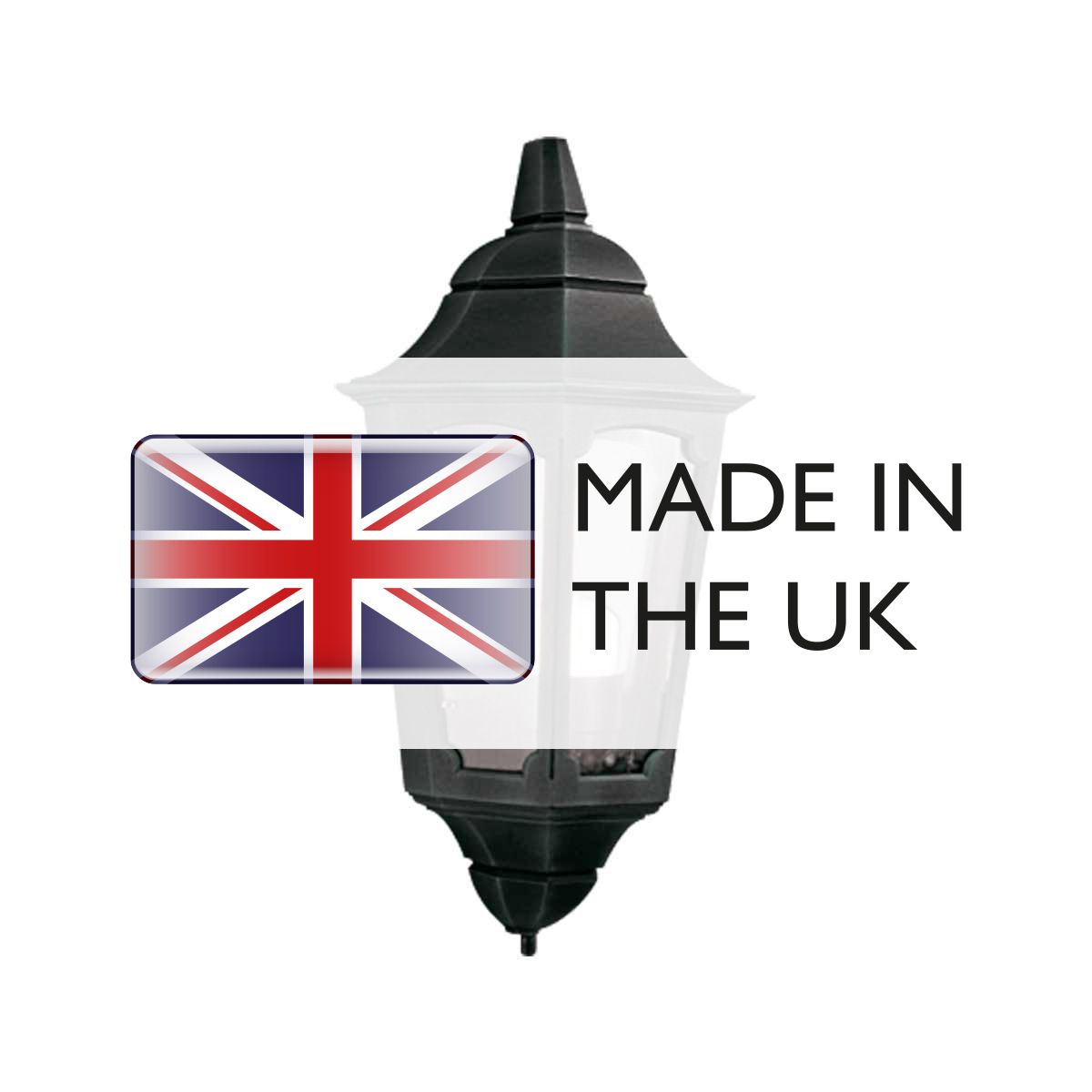 Parish Outdoor Wall Half Lantern In Black Finish IP44 PR7-BLACK