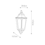 Parish Outdoor Wall Half Lantern In Black Finish IP44 PR7-BLACK