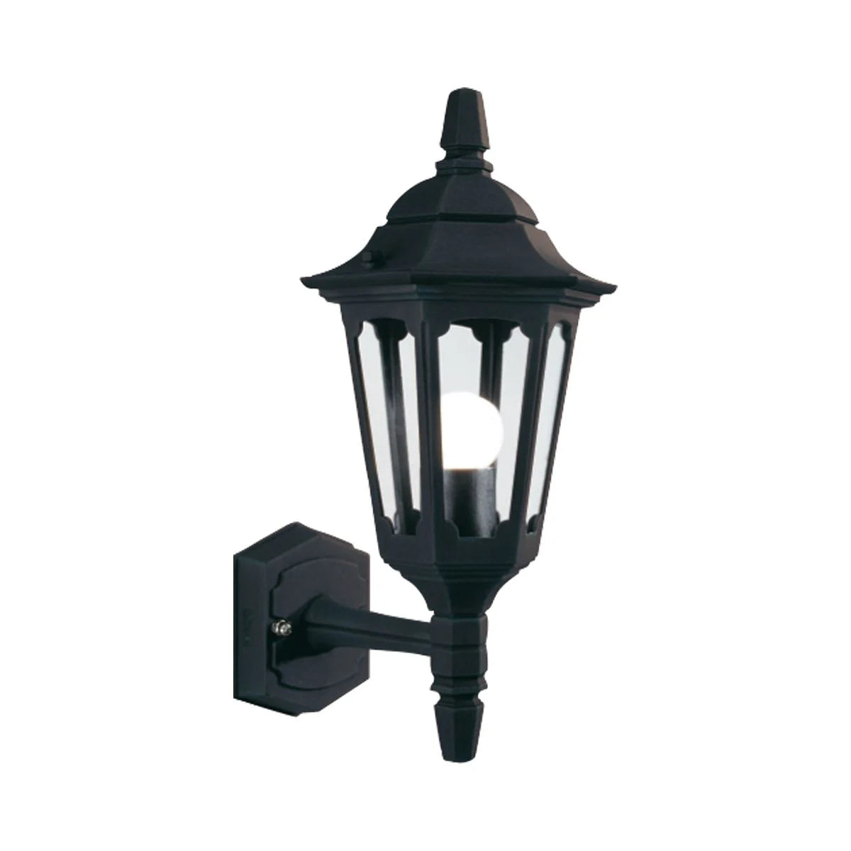 Parish Outdoor Single Wall Lantern In Black Finish IP44 PRM1 BLACK
