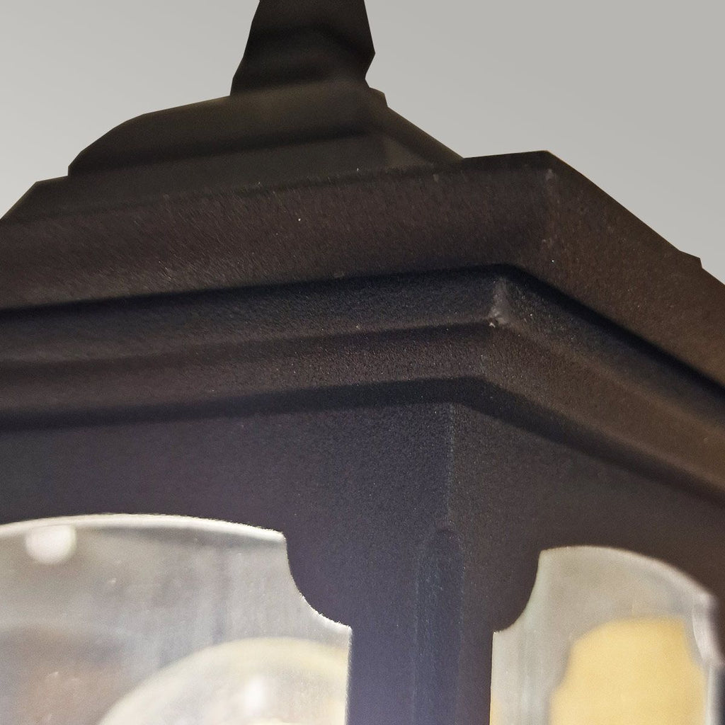 Parish Outdoor Single Wall Lantern In Black Finish IP44 PRM1 BLACK