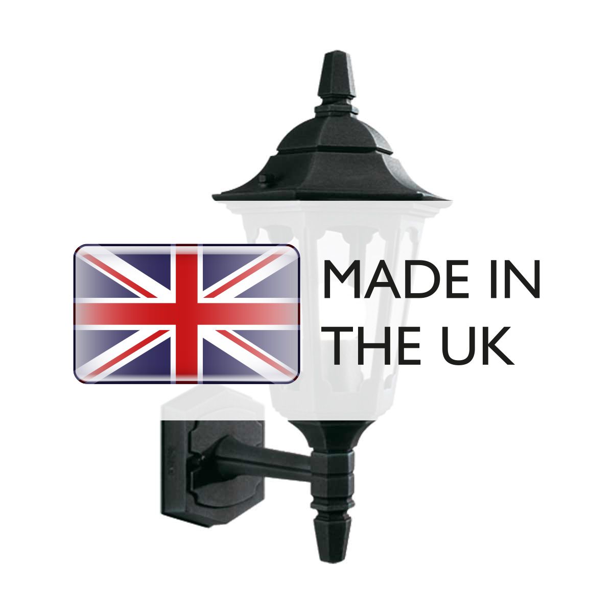 Parish Outdoor Single Wall Lantern In Black Finish IP44 PRM1 BLACK
