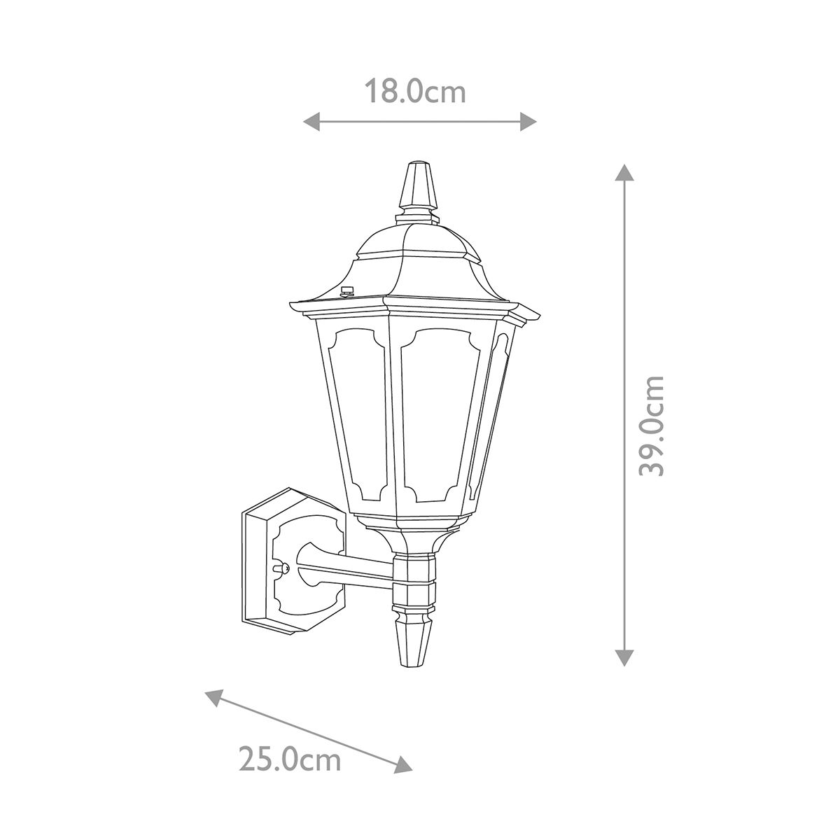 Parish Outdoor Single Wall Lantern In Black Finish IP44 PRM1 BLACK