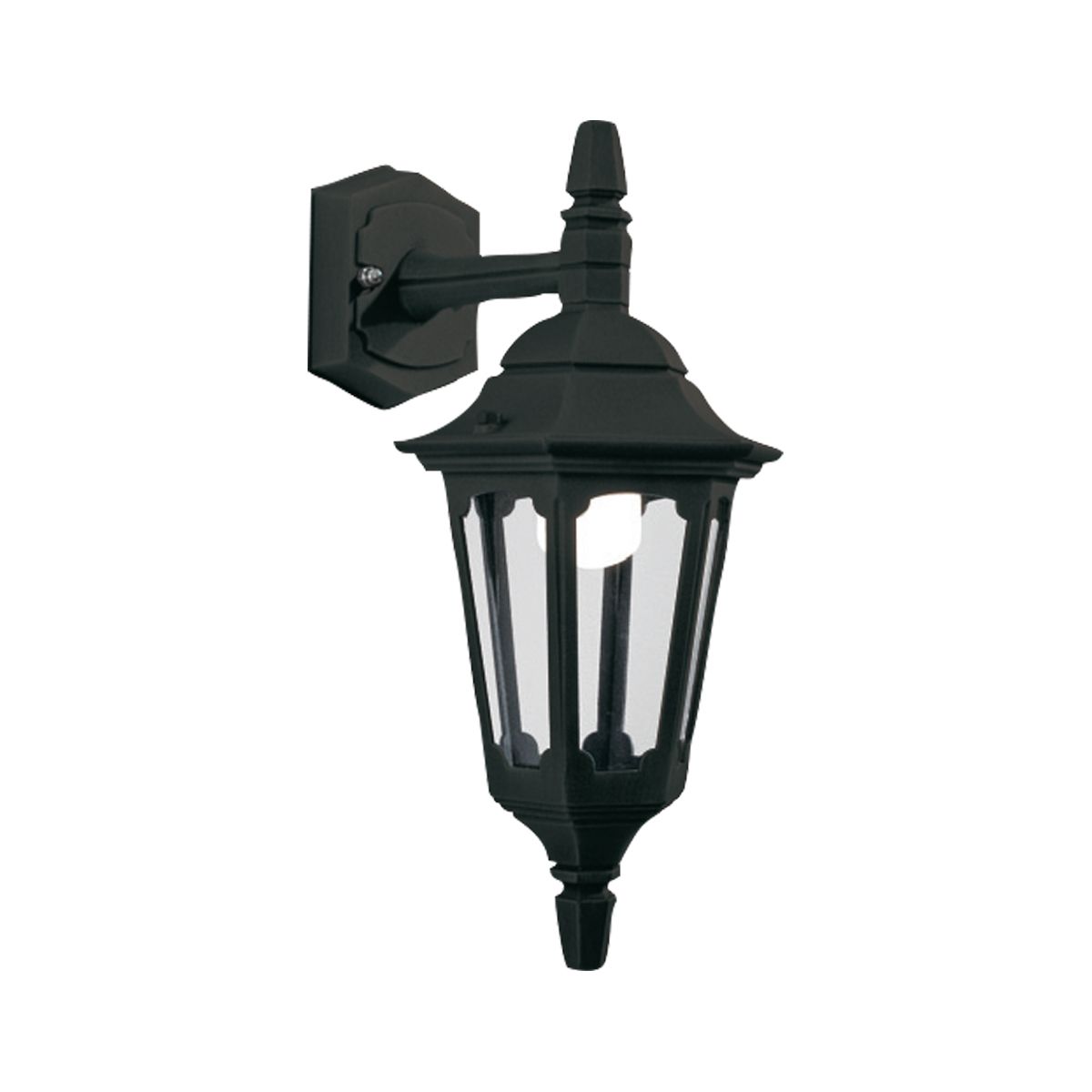 Parish Outdoor Single Wall Lantern In Black Finish IP44 PRM2 BLACK