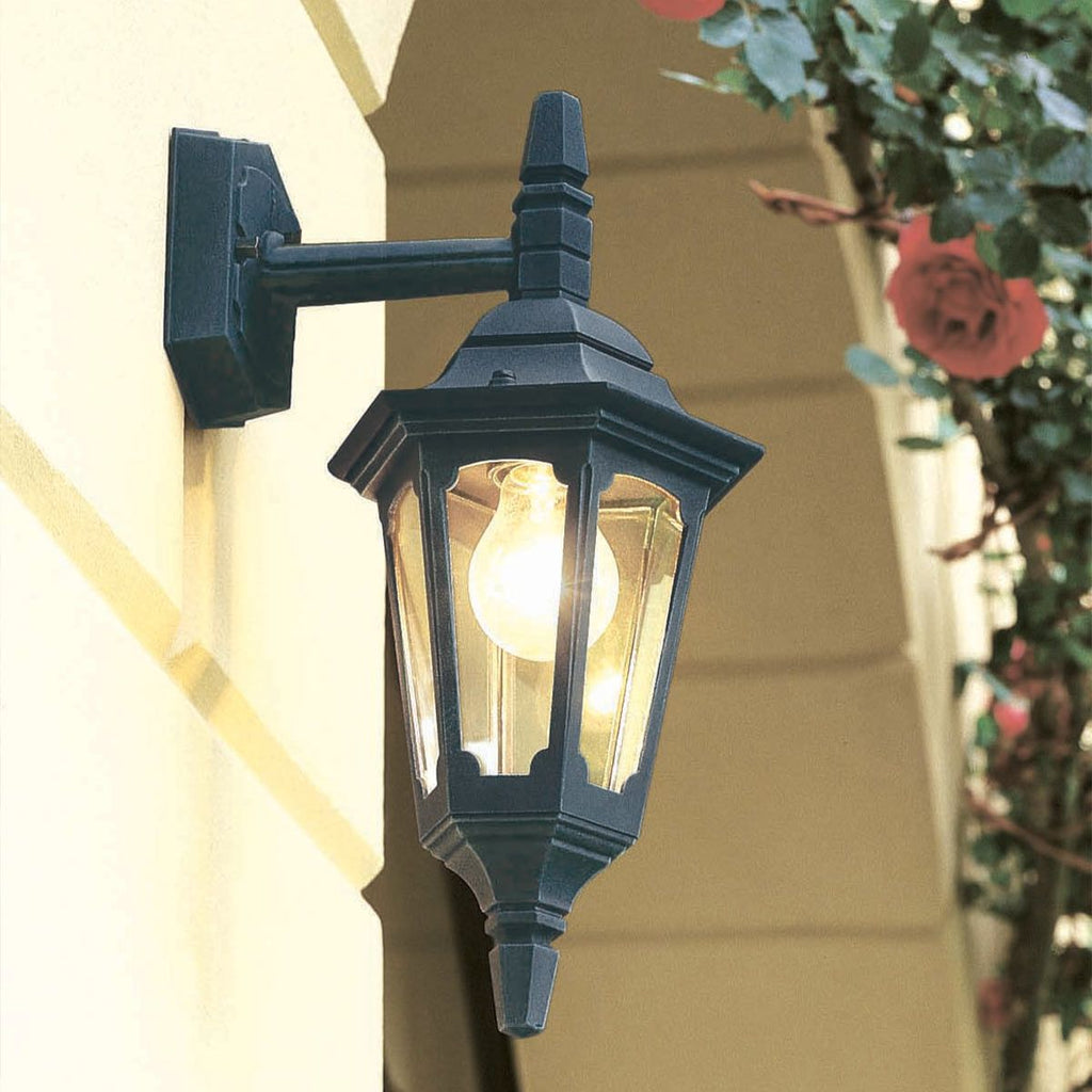 Parish Outdoor Single Wall Lantern In Black Finish IP44 PRM2 BLACK