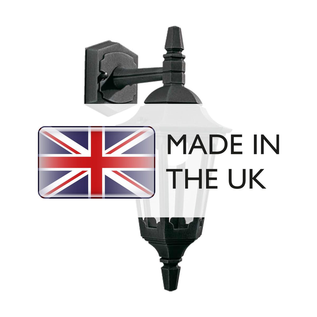 Parish Outdoor Single Wall Lantern In Black Finish IP44 PRM2 BLACK