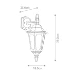 Parish Outdoor Single Wall Lantern In Black Finish IP44 PRM2 BLACK