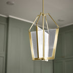 Calters Medium LED Ceiling Pendant Light In Champagne Gold Finish QN-CALTERS-P-M-CG