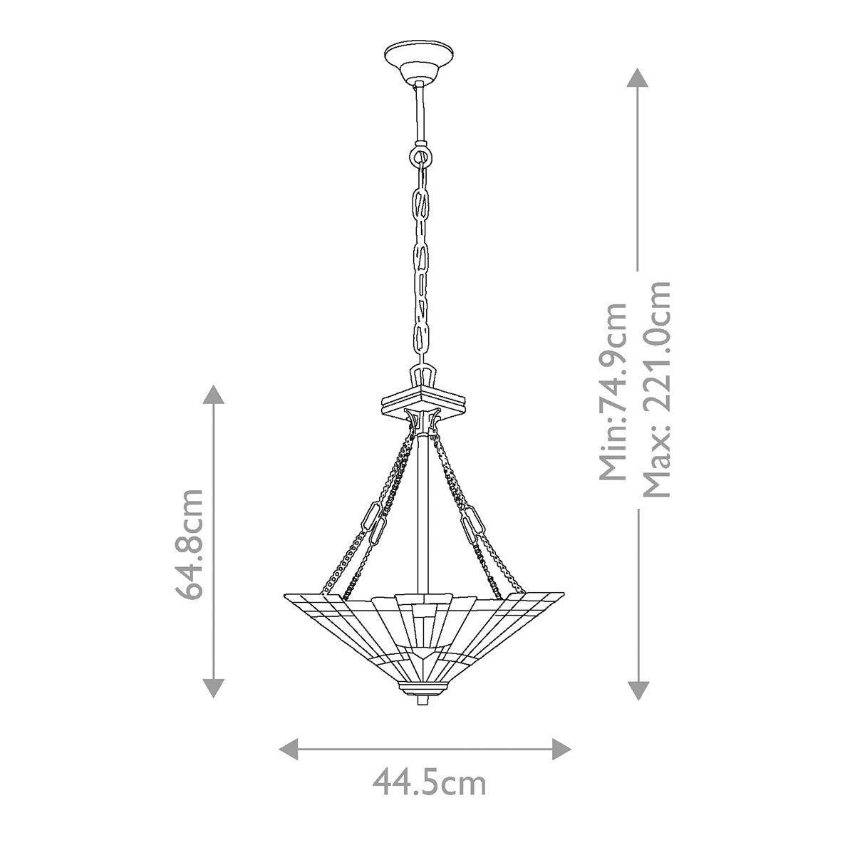 Inglenook 3 Light Tiffany Ceiling Pendant Light in Bronze Finish QZ-INGLENOOK-P-B