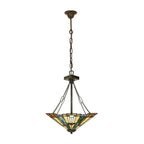 Inglenook 3 Light Tiffany Ceiling Pendant Light in Bronze Finish QZ-INGLENOOK-P-B